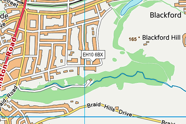 EH10 6BX map - OS VectorMap District (Ordnance Survey)