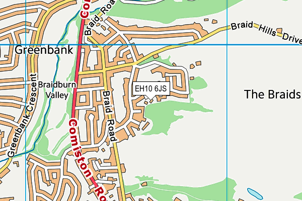 EH10 6JS map - OS VectorMap District (Ordnance Survey)