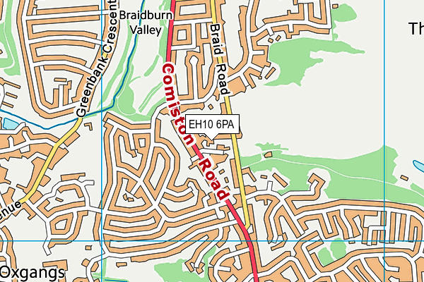 EH10 6PA map - OS VectorMap District (Ordnance Survey)