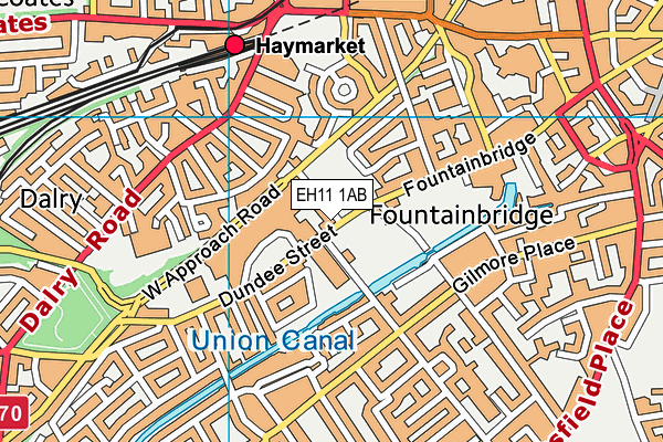 EH11 1AB map - OS VectorMap District (Ordnance Survey)