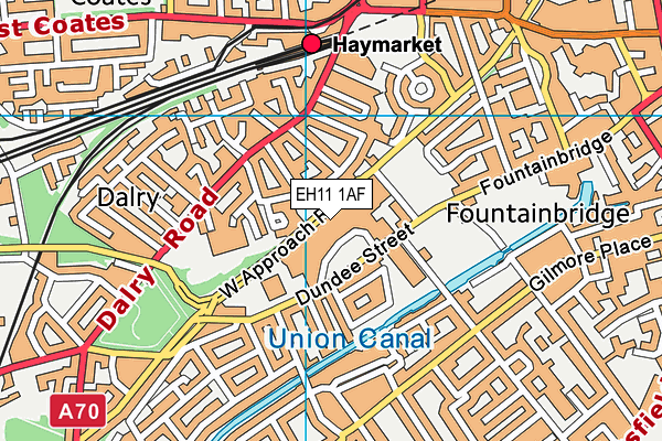 EH11 1AF map - OS VectorMap District (Ordnance Survey)