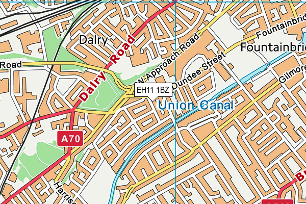 EH11 1BZ map - OS VectorMap District (Ordnance Survey)