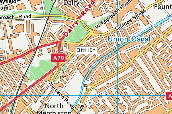 EH11 1DY map - OS VectorMap District (Ordnance Survey)