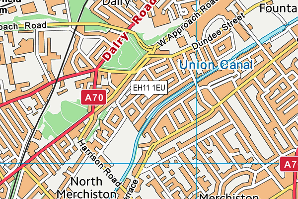 EH11 1EU map - OS VectorMap District (Ordnance Survey)