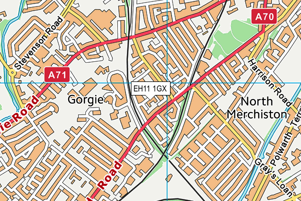 EH11 1GX map - OS VectorMap District (Ordnance Survey)