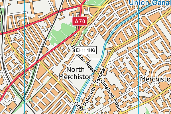 EH11 1HG map - OS VectorMap District (Ordnance Survey)
