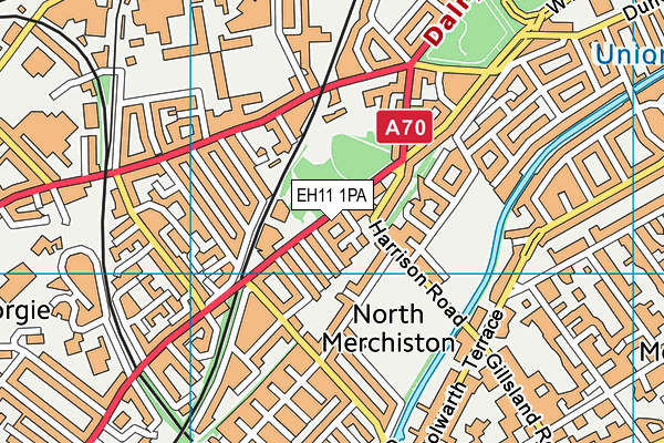 EH11 1PA map - OS VectorMap District (Ordnance Survey)