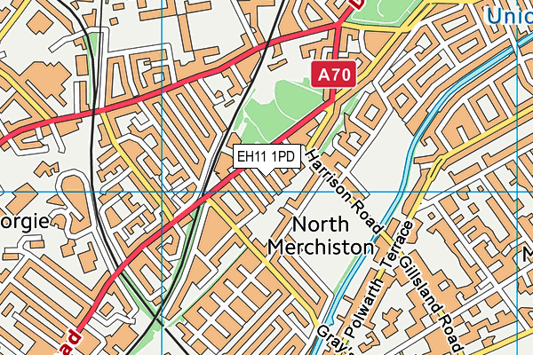 EH11 1PD map - OS VectorMap District (Ordnance Survey)