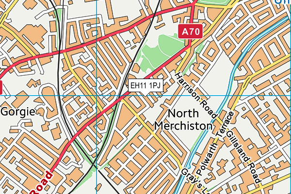 EH11 1PJ map - OS VectorMap District (Ordnance Survey)