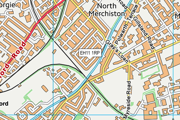 EH11 1RP map - OS VectorMap District (Ordnance Survey)