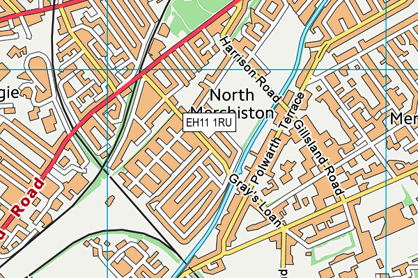 EH11 1RU map - OS VectorMap District (Ordnance Survey)