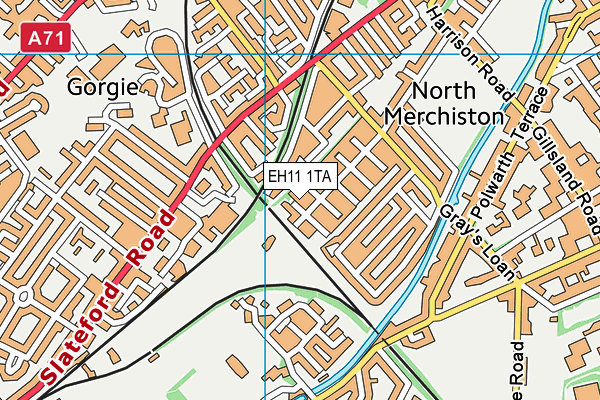 EH11 1TA map - OS VectorMap District (Ordnance Survey)