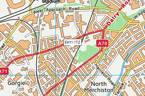 EH11 1TZ map - OS VectorMap District (Ordnance Survey)