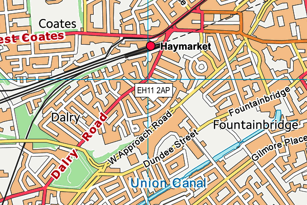 EH11 2AP map - OS VectorMap District (Ordnance Survey)