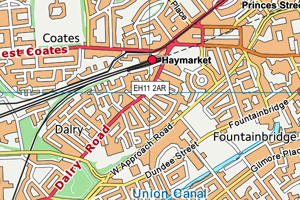EH11 2AR map - OS VectorMap District (Ordnance Survey)