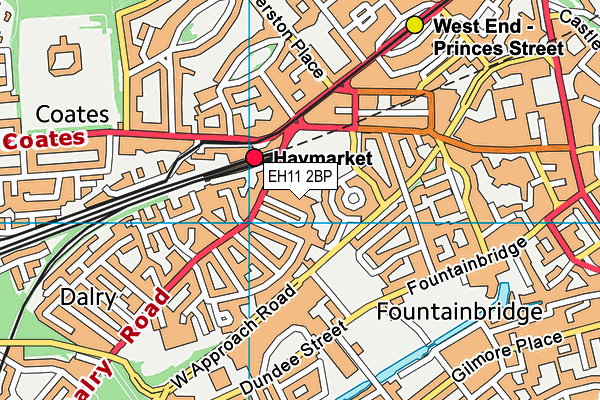 EH11 2BP map - OS VectorMap District (Ordnance Survey)