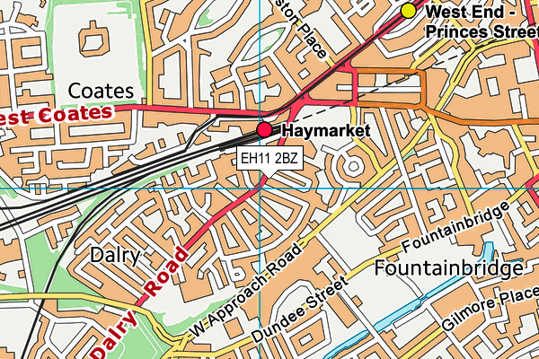 EH11 2BZ map - OS VectorMap District (Ordnance Survey)
