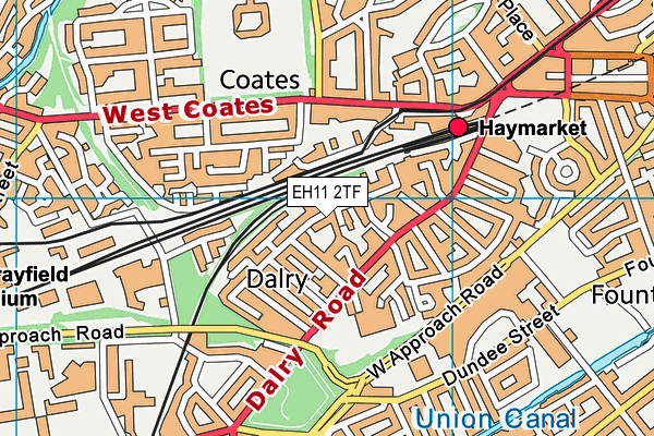 EH11 2TF map - OS VectorMap District (Ordnance Survey)