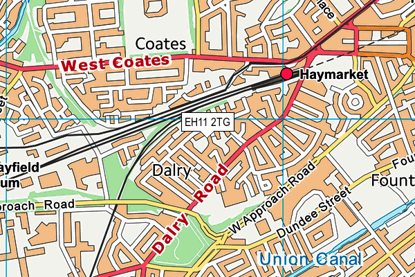 EH11 2TG map - OS VectorMap District (Ordnance Survey)