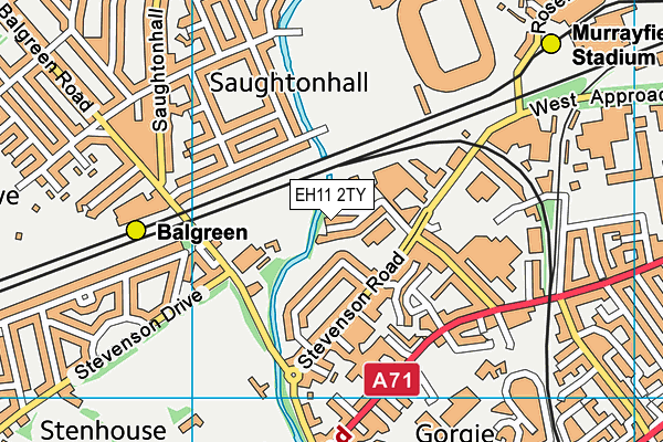 EH11 2TY map - OS VectorMap District (Ordnance Survey)
