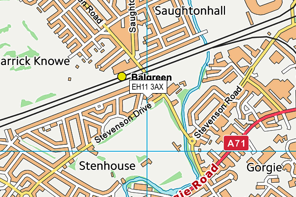 EH11 3AX map - OS VectorMap District (Ordnance Survey)