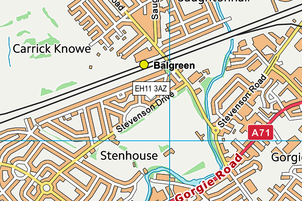 EH11 3AZ map - OS VectorMap District (Ordnance Survey)