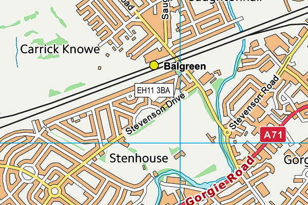 EH11 3BA map - OS VectorMap District (Ordnance Survey)