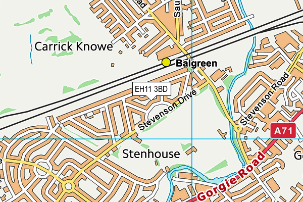 EH11 3BD map - OS VectorMap District (Ordnance Survey)