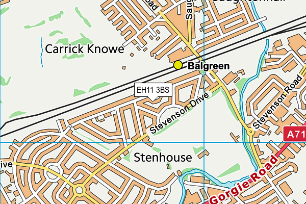 EH11 3BS map - OS VectorMap District (Ordnance Survey)