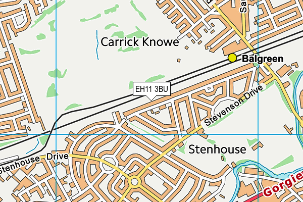 EH11 3BU map - OS VectorMap District (Ordnance Survey)