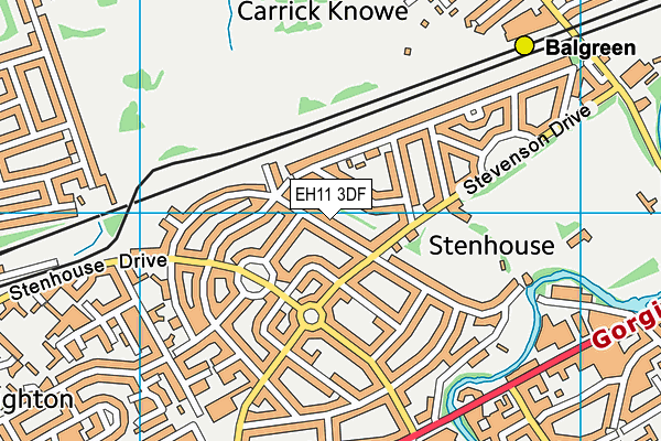 EH11 3DF map - OS VectorMap District (Ordnance Survey)