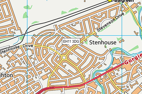 EH11 3DG map - OS VectorMap District (Ordnance Survey)