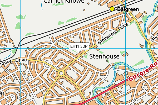 EH11 3DP map - OS VectorMap District (Ordnance Survey)
