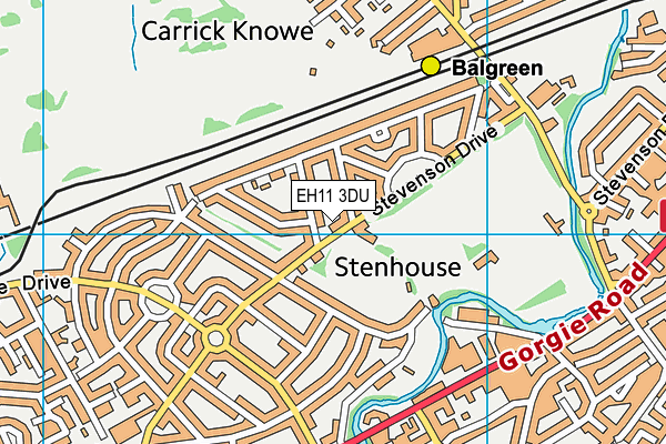 EH11 3DU map - OS VectorMap District (Ordnance Survey)