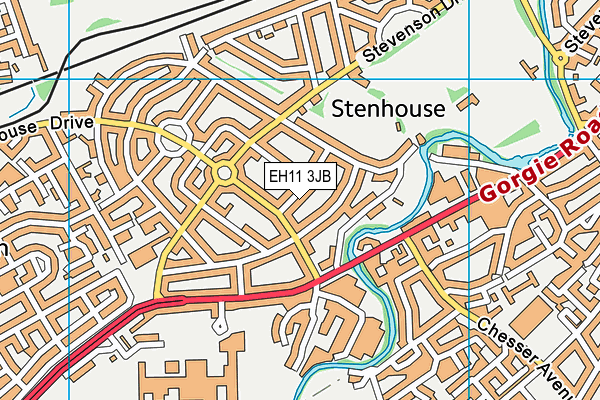 EH11 3JB map - OS VectorMap District (Ordnance Survey)