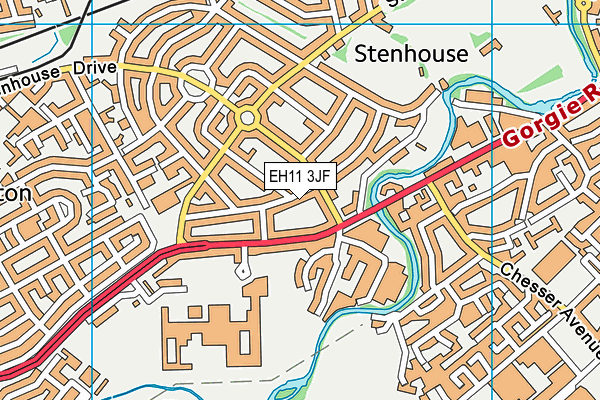 EH11 3JF map - OS VectorMap District (Ordnance Survey)