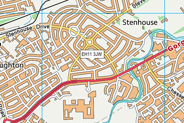 EH11 3JW map - OS VectorMap District (Ordnance Survey)