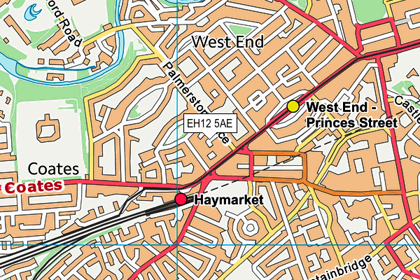 EH12 5AE map - OS VectorMap District (Ordnance Survey)