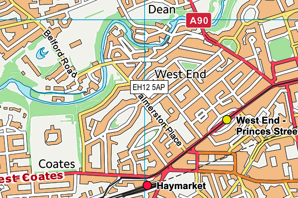 EH12 5AP map - OS VectorMap District (Ordnance Survey)