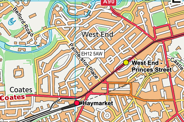 EH12 5AW map - OS VectorMap District (Ordnance Survey)