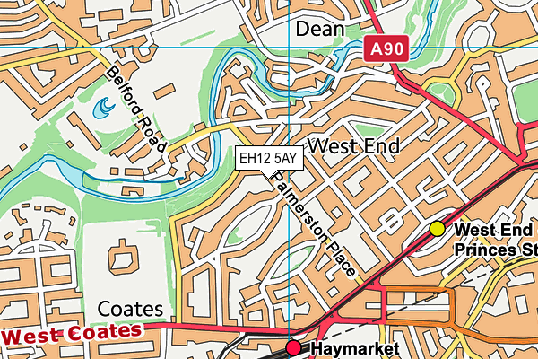 EH12 5AY map - OS VectorMap District (Ordnance Survey)