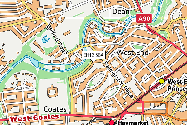 EH12 5BA map - OS VectorMap District (Ordnance Survey)