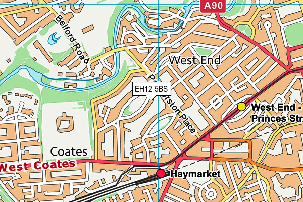 EH12 5BS map - OS VectorMap District (Ordnance Survey)