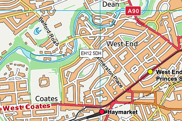 EH12 5DH map - OS VectorMap District (Ordnance Survey)