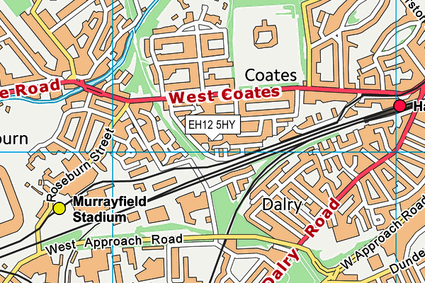 EH12 5HY map - OS VectorMap District (Ordnance Survey)