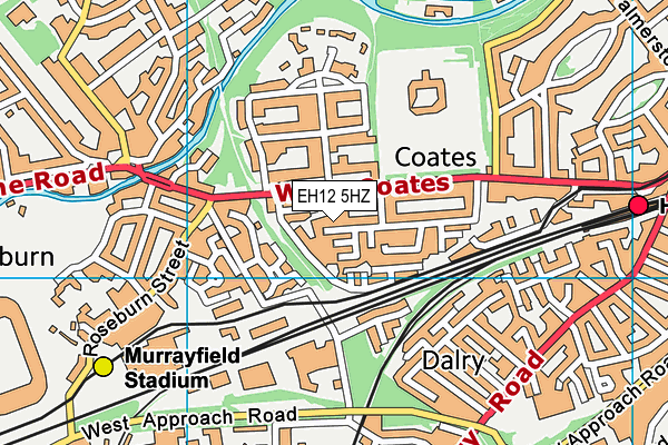 EH12 5HZ map - OS VectorMap District (Ordnance Survey)