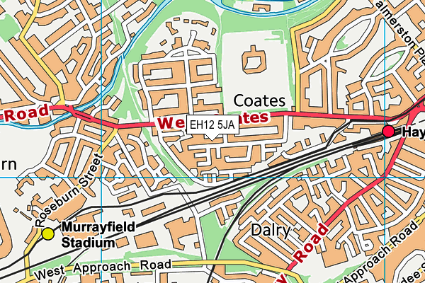 EH12 5JA map - OS VectorMap District (Ordnance Survey)