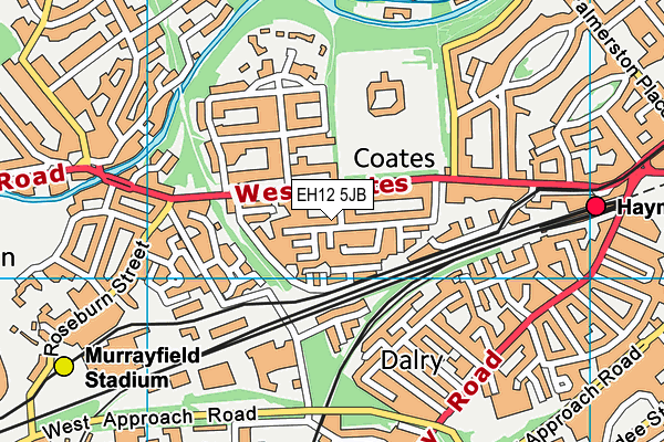 EH12 5JB map - OS VectorMap District (Ordnance Survey)