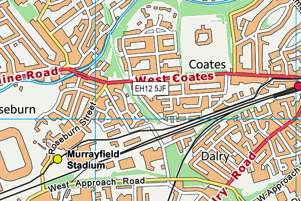 EH12 5JF map - OS VectorMap District (Ordnance Survey)