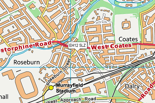 EH12 5LZ map - OS VectorMap District (Ordnance Survey)